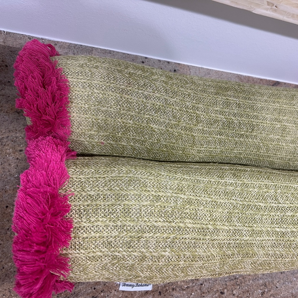 NWOT TOMMY BAHAMAS PALM BEACH BOLSTER PILLOWS - Picture 6 of 6
